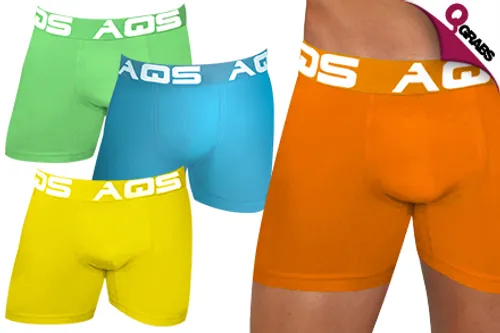 For QR79 Stick Up with Packs of Three AQS Men’s Boxers  - Choose from Five Packs of Different Colors! (QR182 Value)